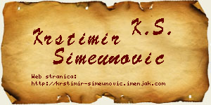 Krstimir Simeunović vizit kartica